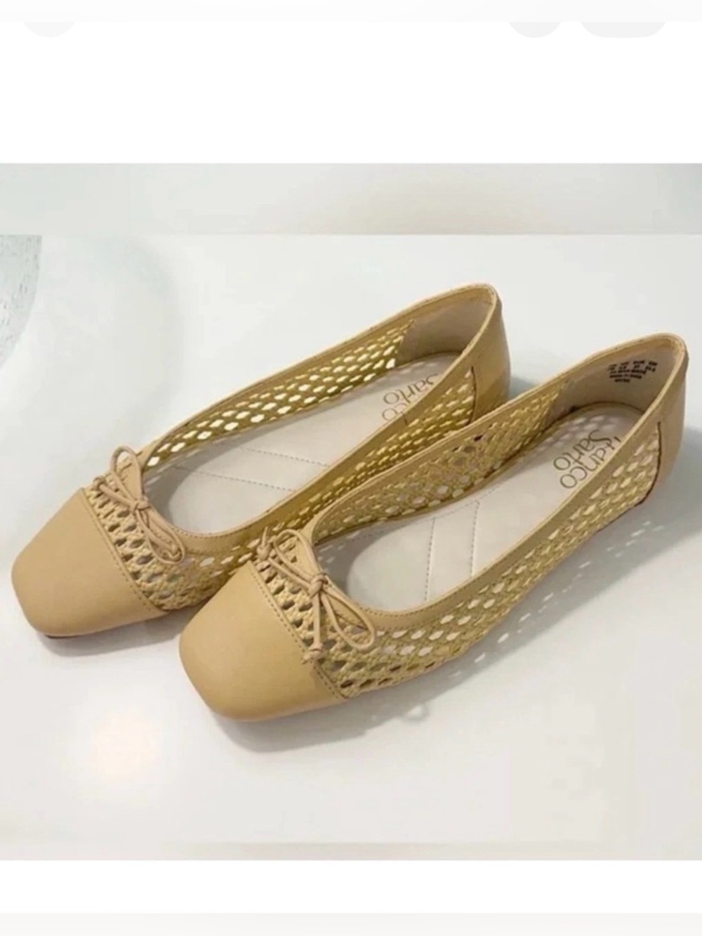 Franco Sarto Tan Loafers with Mesh Design